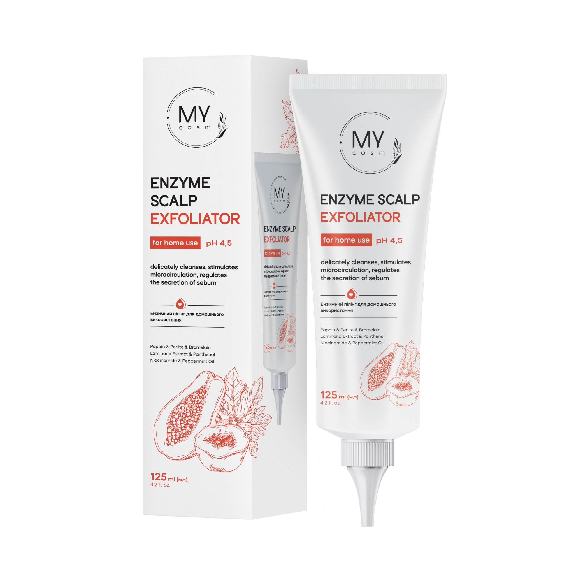 Ензимний пілінг ENZYME SCALP EXFOLIATOR for home use рH 4,5 MY COSM 125 ml