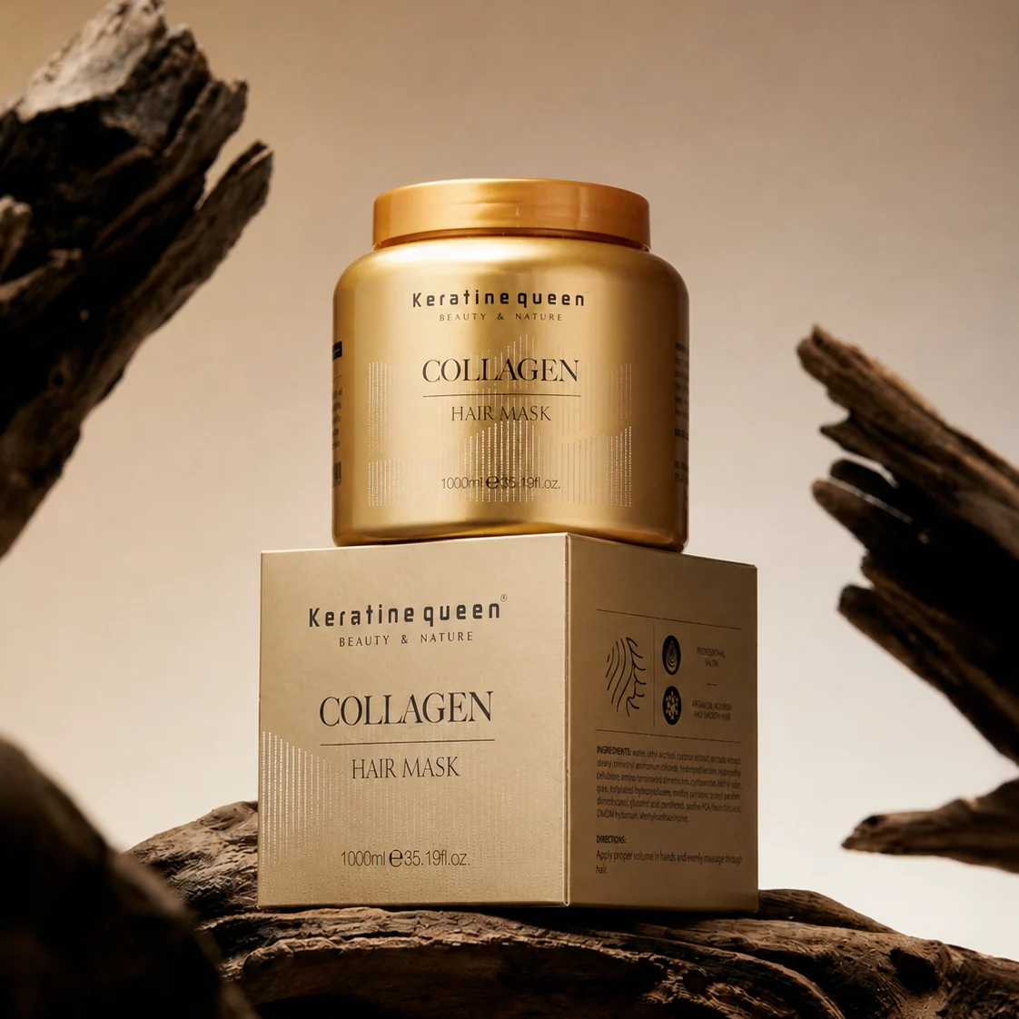 Маска для реконструкції пошкодженого волосся з кератином та колагеном Keratine Queen Collagen, 1000мл