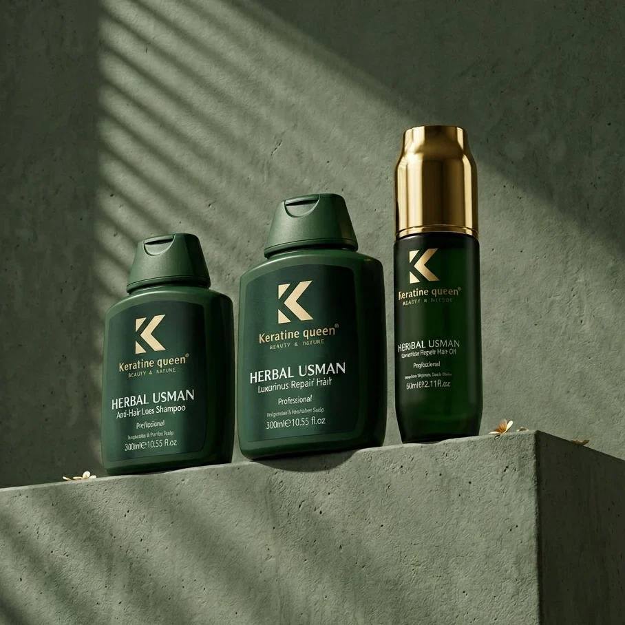 Набір для росту волосся з трав'яним комплексом Keratine Queen USMAN HERBAL 300х300х60ml