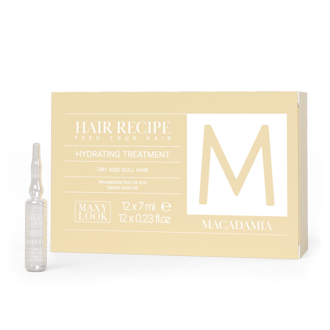 Незмивний зволожуючий засіб для сухого, тьмяного волосся Maxy Look Macadamia 12 х7 ml